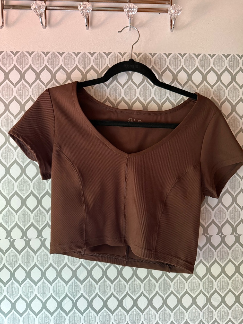 Aerie Ribbed Brown Crop Top